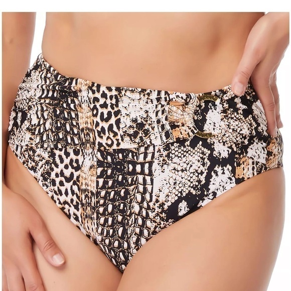 Bleu Rod Beattie Walk On The Wild Side High Waist Bikini Bottom Brown, B… - Picture 1 of 12